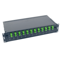 Tiroir optique coulissant 2U équipé de traversées horizontales SC simplex monomodes