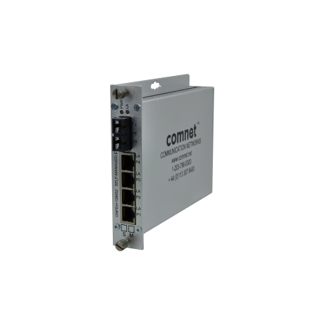 CNFE41SMS - Switch industriel semi manageable Fast Ethernet, 4 ports 10/100Base-TX et 1 uplink FO, température étendue