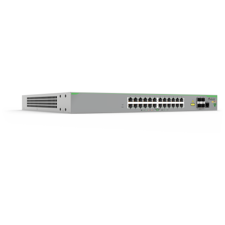 AT-FS980M/28PS - Switch CentreCOM manageable niveau 2+ Fast Ethernet 24 ports 10/100Base-TX PoE+, 4 emplacements SFP