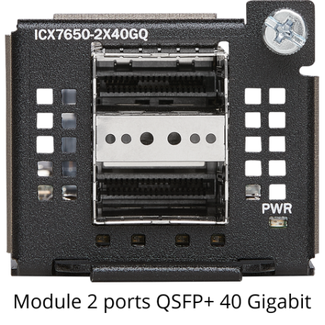 ICX7650-48F - Switch d'agrégation/coeur, 48 ports SFP/SFP+ 10G, 4 ports QSFP+ 40G ou 2 ports QSFP28 100G, sans alimentation